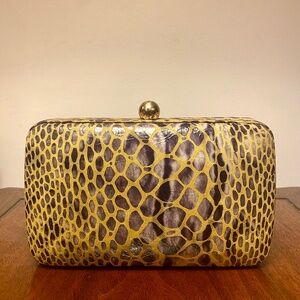 Tory Burch Leather Snakeprint Minaudiere Clutch
